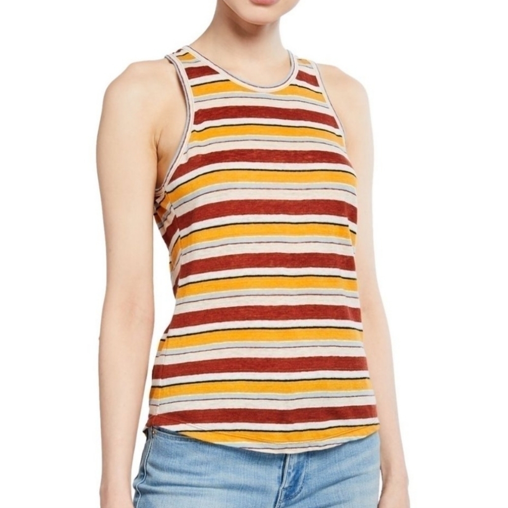 Frame Linen Striped Racerback Tank Size Small - Picture 2 of 11